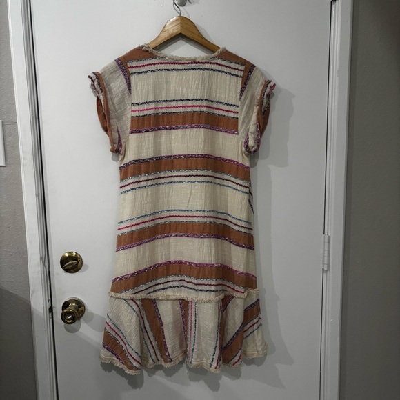 Anthropologie Holding Horses Size XSP Elira  Earth Tone Striped Tunic Dress - Picture 6 of 9